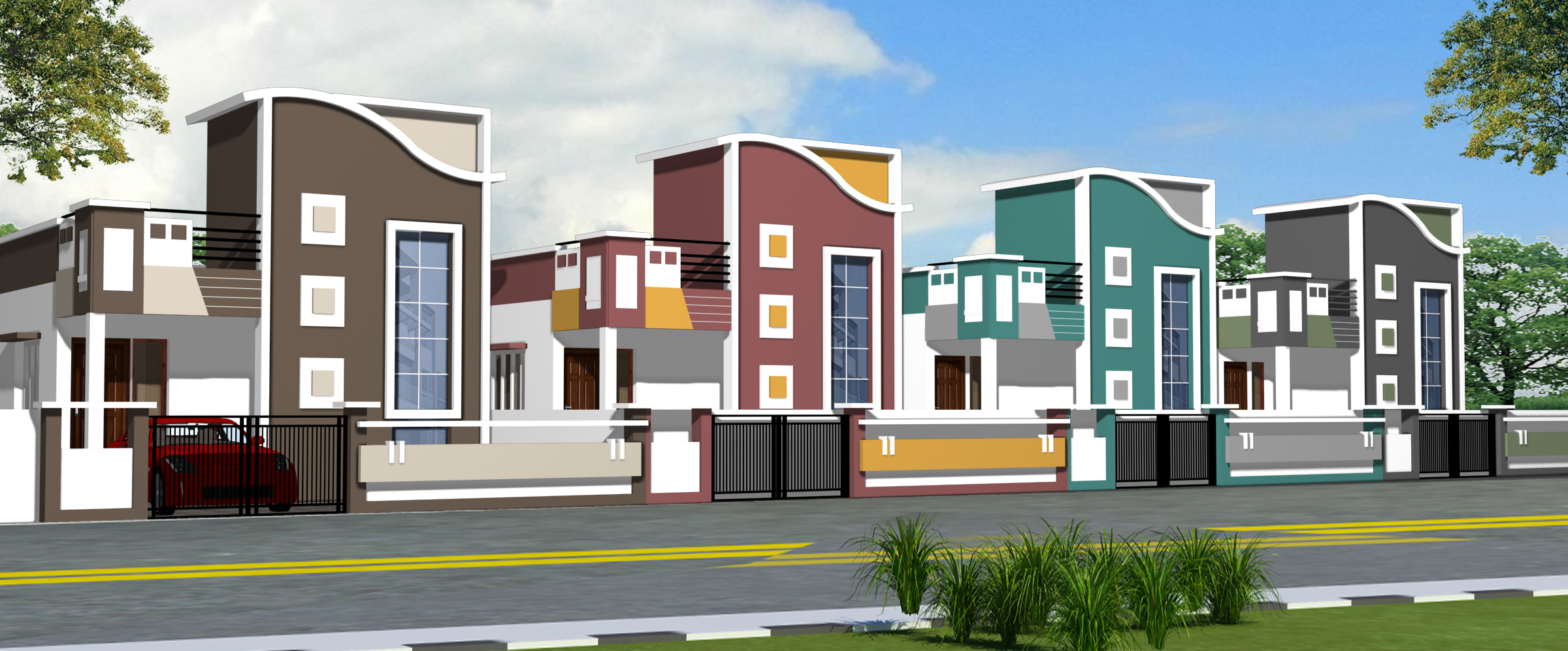 Multiple Independent Homes Elevation View