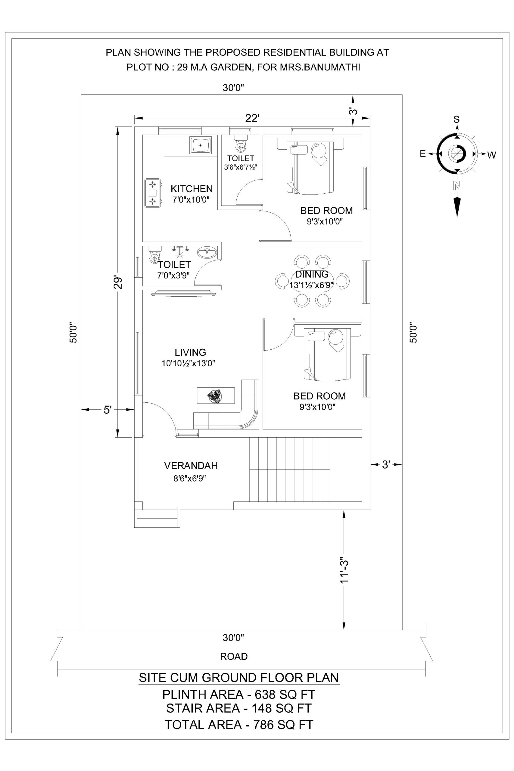 Independent Home Floor Plan at Melmaruvathur